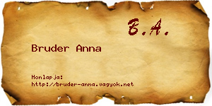 Bruder Anna névjegykártya