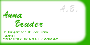 anna bruder business card